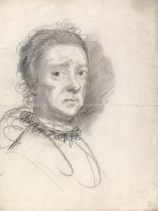 Egy idős hölgy feje; tanulmányok Raphael disputációjából alkotó: Sir Joshua Reynolds