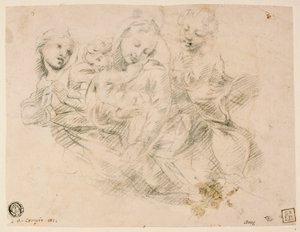 Madonna és gyermeke két angyallal alkotó: Sir Joshua Reynolds