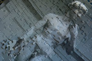 Kirakófűrészes puzzle Michelangelo Dávidjával., 2022 (fénykép)