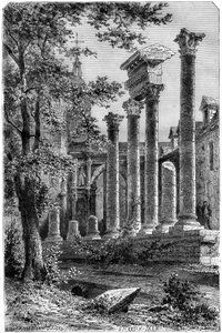 Egy római színház maradványai Besanconban, Franciaországban, 1882-1884. alkotó: Smeeton