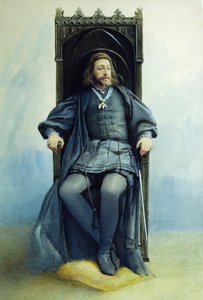 Konsztantyin Konsztantyinovics nagyherceg Hamlet szerepében William Shakespeare színházi darabjában 1899. február 21-én. alkotó: Sofia Ivanovna Kramskaya