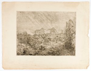 Szekér és romok alkotó: Solon H. Borglum