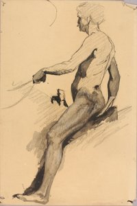 Tanulmány a lovas emlékműhöz (John B. Gordon tábornok) alkotó: Solon H. Borglum