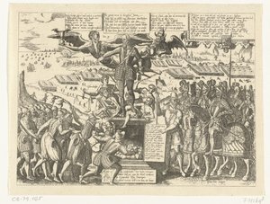 Az 1571-es Alva-szobor rajzfilmjének reprodukciója alkotó: Sons, and Stewart, G. Waterston