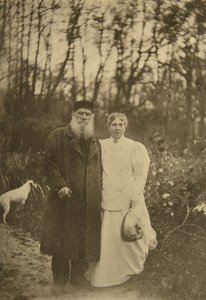 Lev Tolsztoj orosz író és felesége, Sophia Tolstaya, Oroszország, 1895