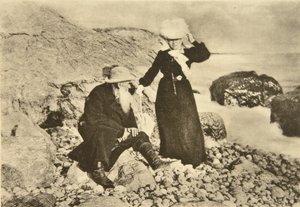 Lev Tolsztoj orosz író és felesége, Sophia a Fekete-tenger mellett, Krím, Oroszország, 1902