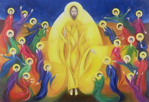 Feltámadás ikon (akril, panel)