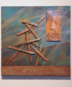 Isten gyermekei, 2007 (panel, réz, talált tárgyak, textúra, fonalak, aranyozás, )