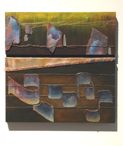 The Word, 2007 (panel, réz, aranyszál, ólom, pala, csiszolópapír, pigment)