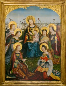 Triptichon a Szűzanya és gyermeke szentekkel (középső panel)
