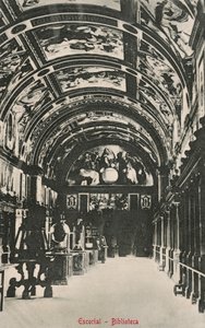 El Escorial könyvtár, Spanyolország (fekete-fehér fotó)
