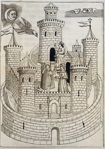 Egy kastély, metszet mallorcai dalokhoz, amelyeket Fray Anselm Turmeda írt alkotó: Spanish School