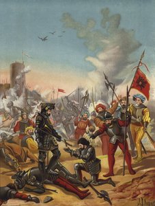 I. Ferenc francia király elfogása a paviai csatában, Olaszországban, 1525