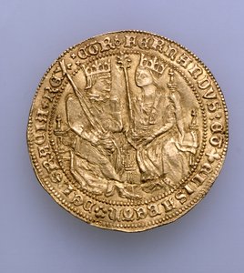II. Aragóniai Ferdinánd (1479-1516) és Kasztíliai Izabella (1474-1504) kettős kiválósága, sevillai pénzverde, 1475 (arany) (lásd: 168056)