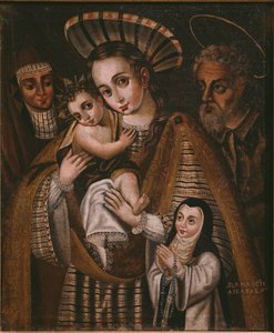 Ex voto, Szent Család Szent Annával és az apátság apácájával, Ana de Ibaizabal alkotó: Spanish School