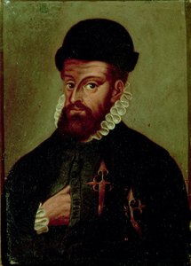 Francisco Pizarro (1478-1541) spanyol hódító (olaj, panel) alkotó: Spanish School