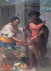 Egy színesbőrű embertől és egy mulattól egy sötét gyermek ugrik (olaj, vászon) alkotó: Spanish School