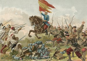 Prim tábornok hősiessége Castillejosban, Marokkóban, 1859 alkotó: Spanish School