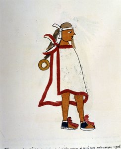 Az azték nép embere a Codex Vaticanus 3738-ban (Codex Vat. Rios). Fakszimile Pedro de los Rios domonkos kéziratáról, 1570 és 1589 között, Bibl. Vatikán. alkotó: Spanish School