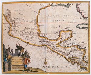 Új-Spanyolország, Új-Galícia és Guatemala térképe, 1625