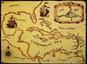 A spanyol főút térképe (színes litó) alkotó: Spanish School