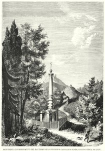 A Magdeburgi Jogok Emlékműve, más néven Ruténia megkeresztelésének emlékműve, Kijev, Ukrajna (litho) alkotó: Spanish School