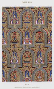 Díszek paneleken, Nagykövetek csarnoka (színes litó) alkotó: Spanish School