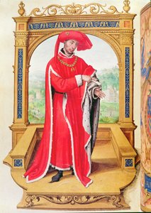 Jó Fülöp (1396-1467) Burgundia hercege, az Aranygyapjú Rend alapítója, a Statuts de la Toison dOrból alkotó: Spanish School