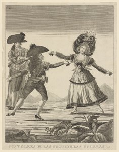 A seguidillas tekepályák fegyverei, 1790-99 körül alkotó: Spanish School