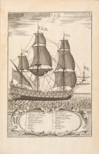 3. tábla a The Art of the Naval Armies-ből, Paul Hoste, Leon, 1727 alkotó: Spanish School