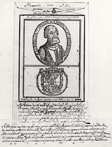 Hernando Cortes (1485-1547) és karjai portréja alkotó: Spanish School