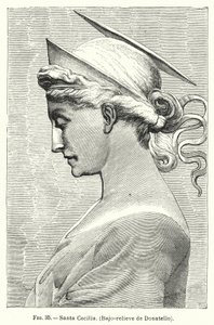 Szent Cecília, Donatello domborműve (litho) alkotó: Spanish School