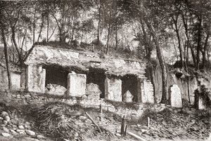 A palota homlokzata Palenque-ben, Mexikó déli részén alkotó: Spanish School