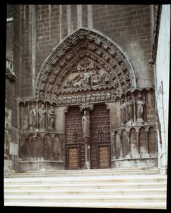 Kilátás a burgosi katedrális Santa Maria (Santa Maria) szentségi portáljára (Sarmental) alkotó: Spanish School