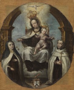 Szűz és gyermek Saint Claire és Szent Domonkos között, 1700 körül alkotó: Spanish School