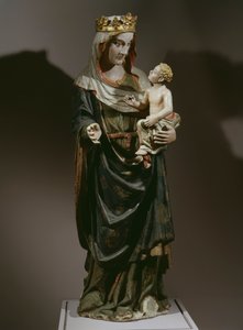 Szűz és gyermek, 14. század vége (festett fa)