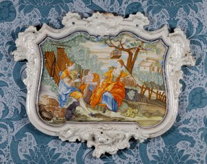 Fali tábla, Alcora Ceramic Factory, 1750 körül (ónmázas cserép) alkotó: Spanish School