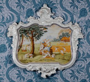 Fali tábla, Alcora Ceramic Factory, 1750 körül (ónmázas cserép) alkotó: Spanish School