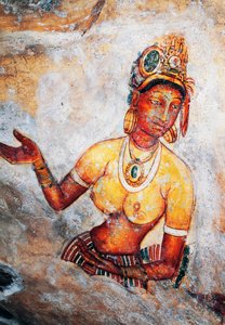 Maidens of Sigiriya, freskó, Sigiriya régészeti lelőhely (Unesco Világörökségi Lista