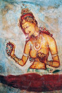 Sigiriya lányai, freskó, Sigiriya régészeti lelőhely (UNESCO Világörökségi Lista