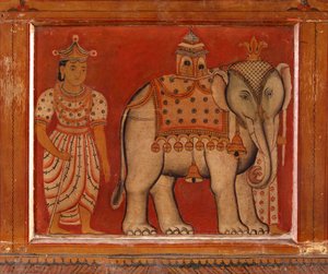 Falfestmény egy elefántról a Subdharama templomban, Dehiwala (falfestmény)
