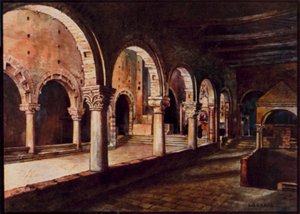 Olasz katedrálisok: Toscanella, kilátás a San Pietro hajójára (színes litho) alkotó: Stafford Leake