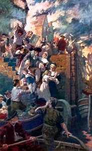 A londoni nagy tűzvész (színes litográfia) alkotó: Stanhope Alexander (after) Forbes