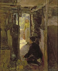 A házikó ajtajában alkotó: Stanhope Alexander Forbes