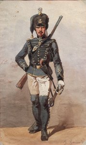 Tanulmány az egyenruhákról, Stanislao Grimaldi del Poggetto rajza