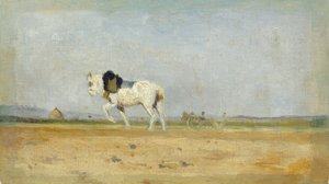 Szántó ló a szántóföldön, 18701874.