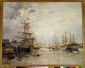 A caeni kikötő Stanislas Lepine (1835-1892) festménye 1859 V. 0,72x0,91 m Párizs, Orsay Múzeum