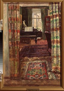 Belső zongorával. Sztanyiszlav Julianovics Zsukovszkij (Zsukovszkij) (1873-1944) festménye, olaj, vászon alkotó: Stanislav Joulianovitch Joukovski