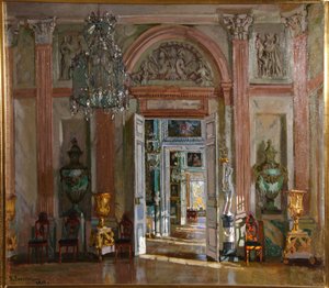 A nagy előcsarnok a Kuskovo-palotában, 1917