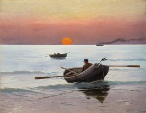 Naplemente a tengeren (olaj, vászon)